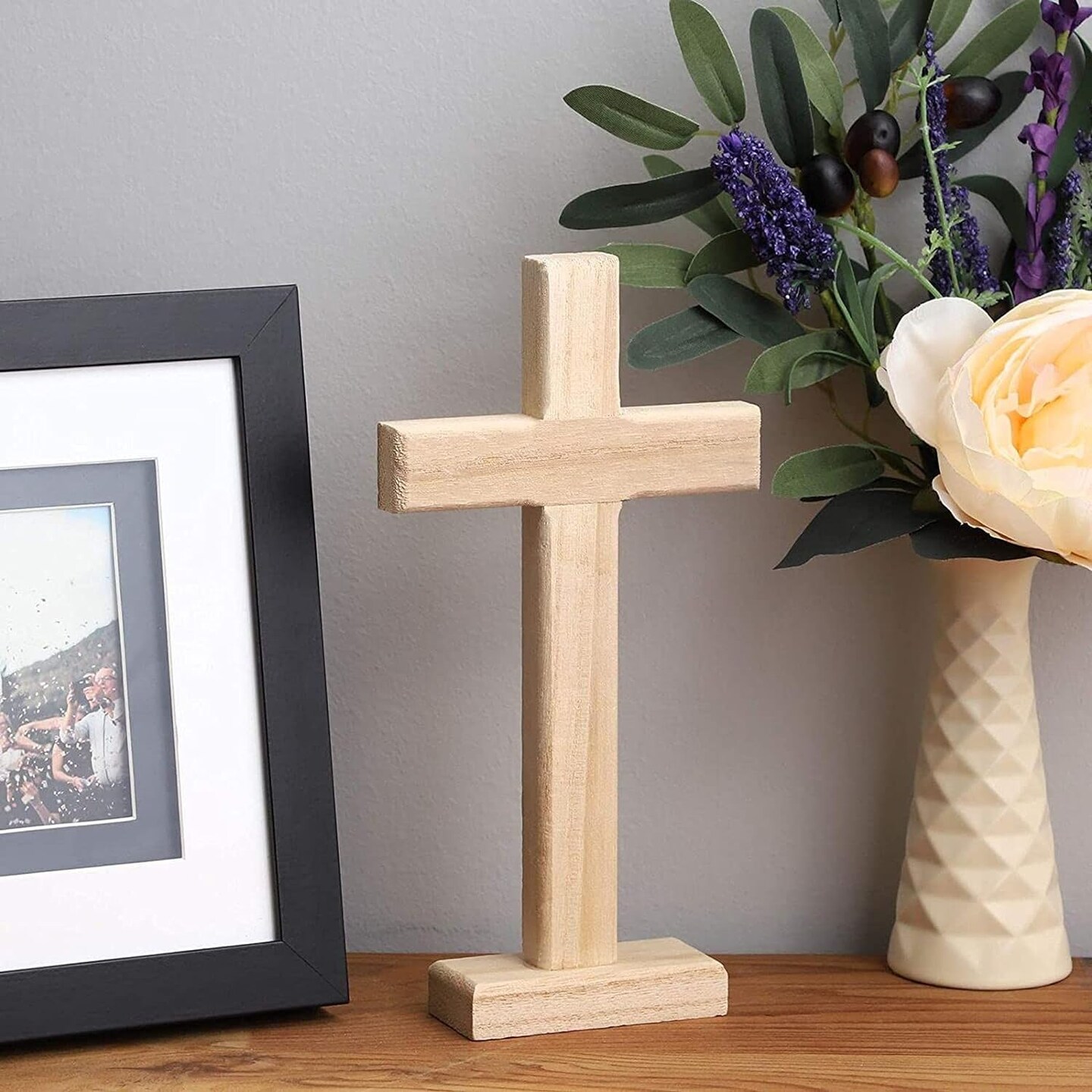 Wood Crosses for Crafts (8.7 in, 3-Pack)