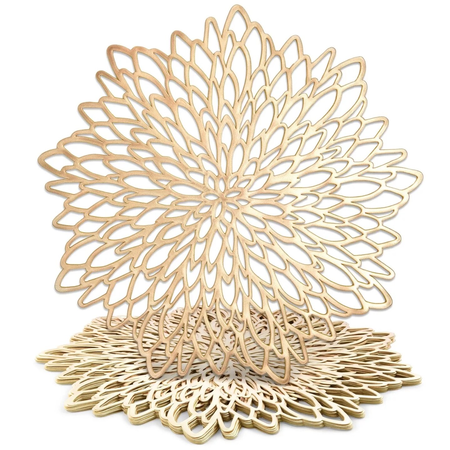 10 Pack Round Leaf Design Table Chargers