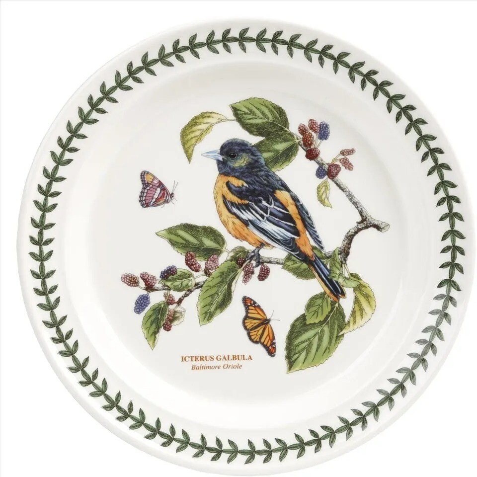 Portmeirion Botanic Garden Birds Collection Dinner Plates | Set of 6 Plates