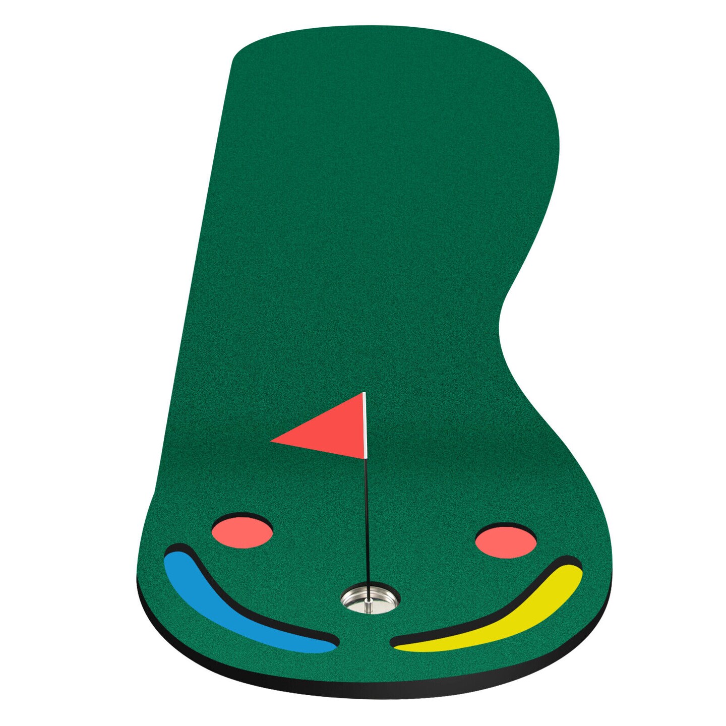 Golf Putting Green Set with 2 Built-in Hazards For Indoor Outdoor Use