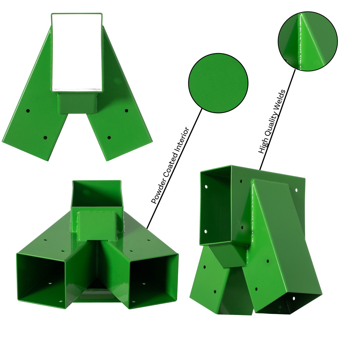 Heavy-Duty Durable and Rust Resistant Steel Swing Brackets for Backyard Playground Set Wooden Swing - Includes Mounting Hardware for Easy DIY Installation, Green