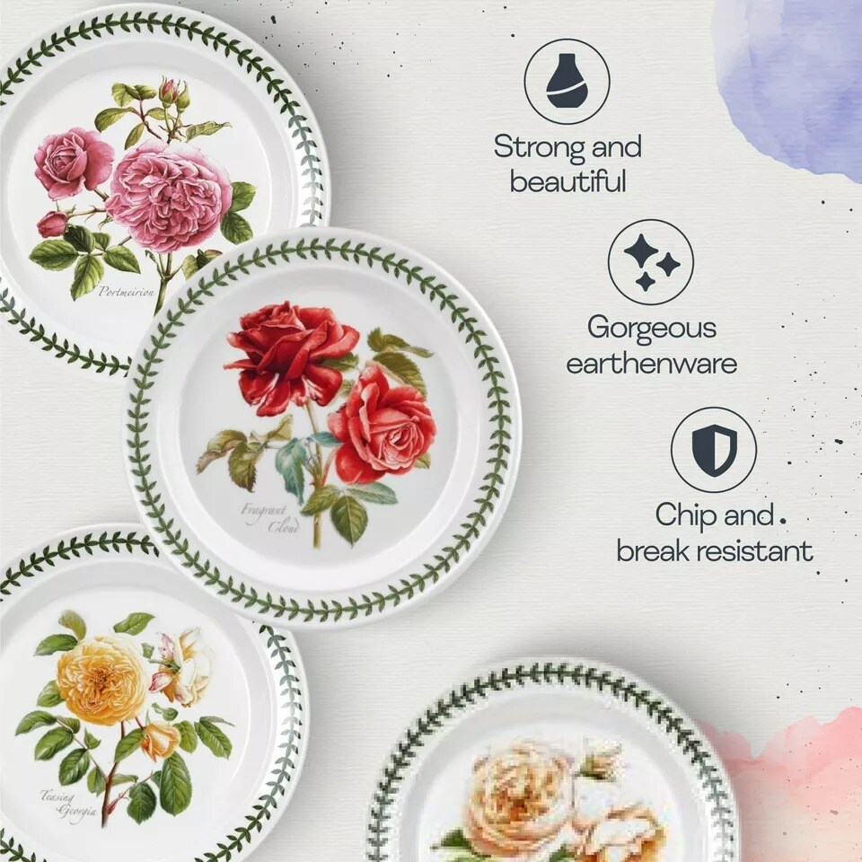 Portmeirion Botanic Roses Salad Plate with a Teasing Georgia Motif