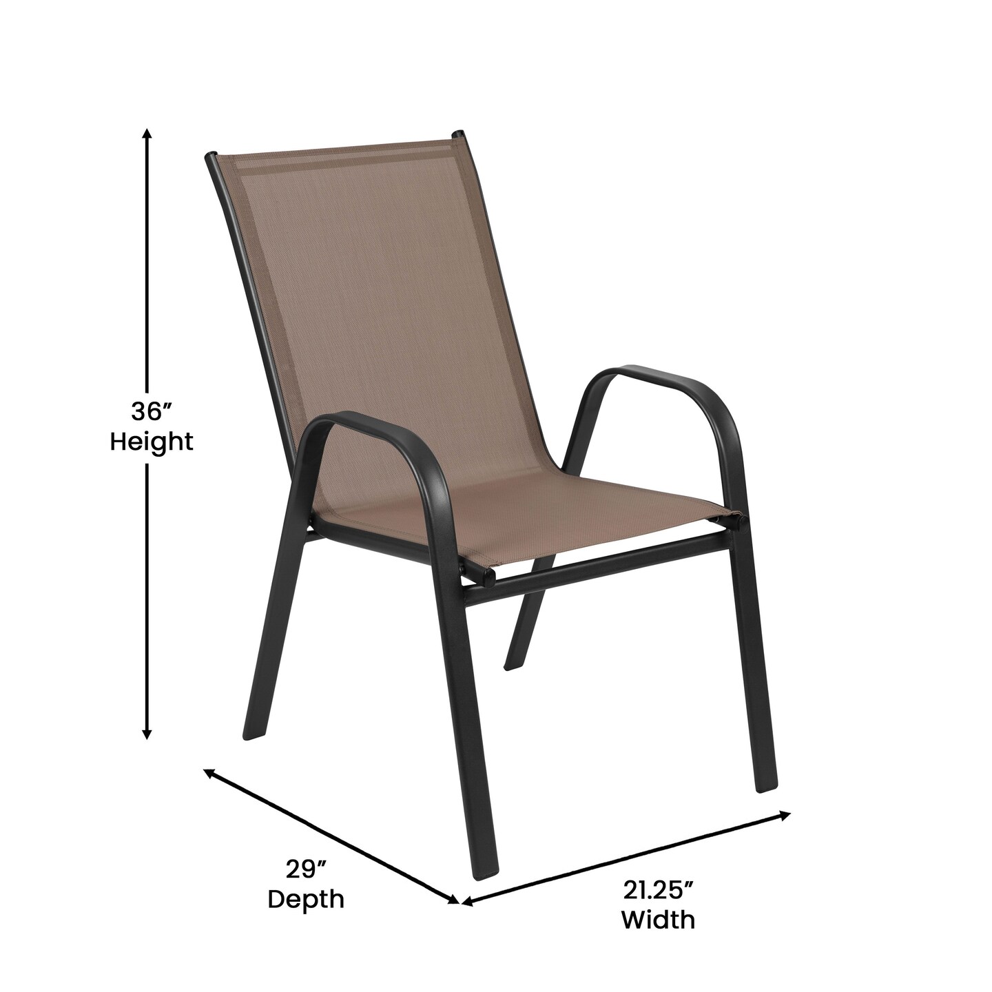 Merrick Lane Bardwell 5 Piece Outdoor Dining Table Set for 4 with Glass-Top Patio Table and 4 Stack Chairs with Flex Comfort Material