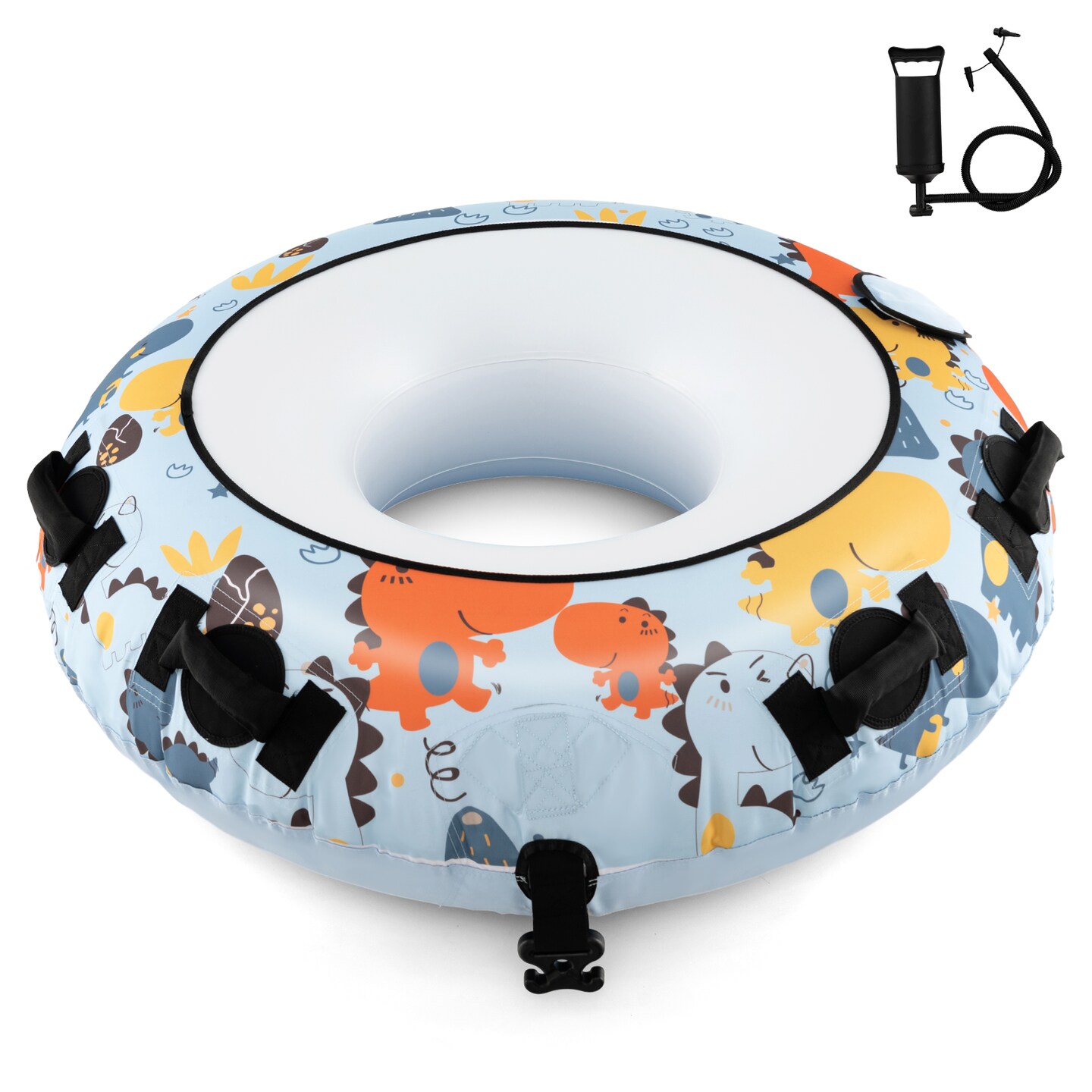 52 Inch Inflatable Snow Sled With Cold-resistant And Heavy-duty Material-blue