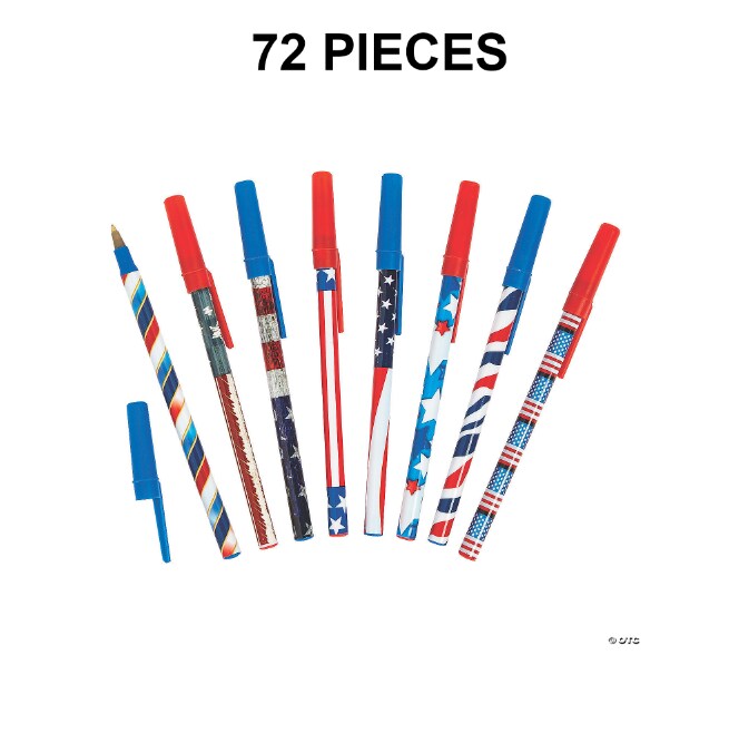 Bulk 72 Pc. Patriotic Stick Pen Assortment