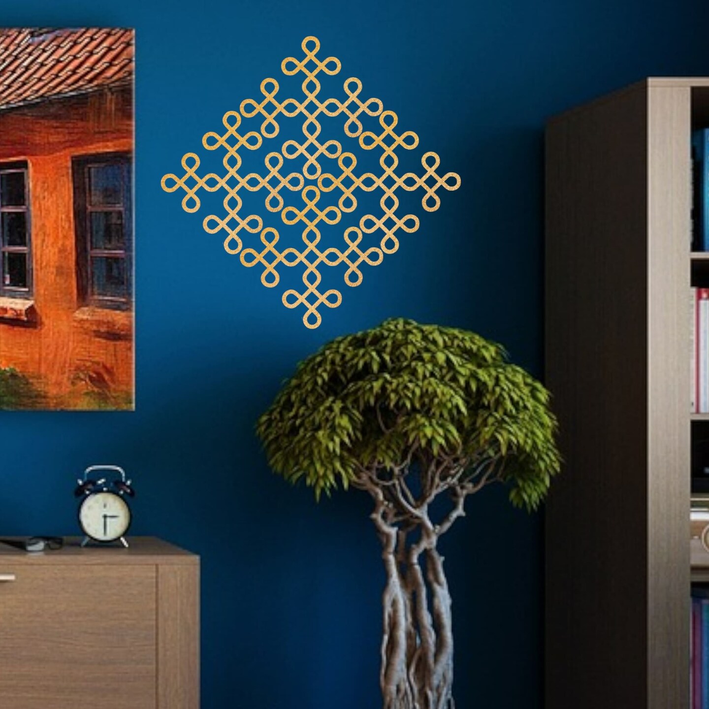 Traditional Muggu Kolam Cutout Diy Indian Backdrop Wall Decoration Stickers Puja Mandir Item Religious Cutout for Spiritual Home Styling Housewarming Gift
