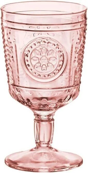 Bormioli Rocco Romantic Stemware Drinking Glass 4 Set 10.75 oz Cotton Candy Pink