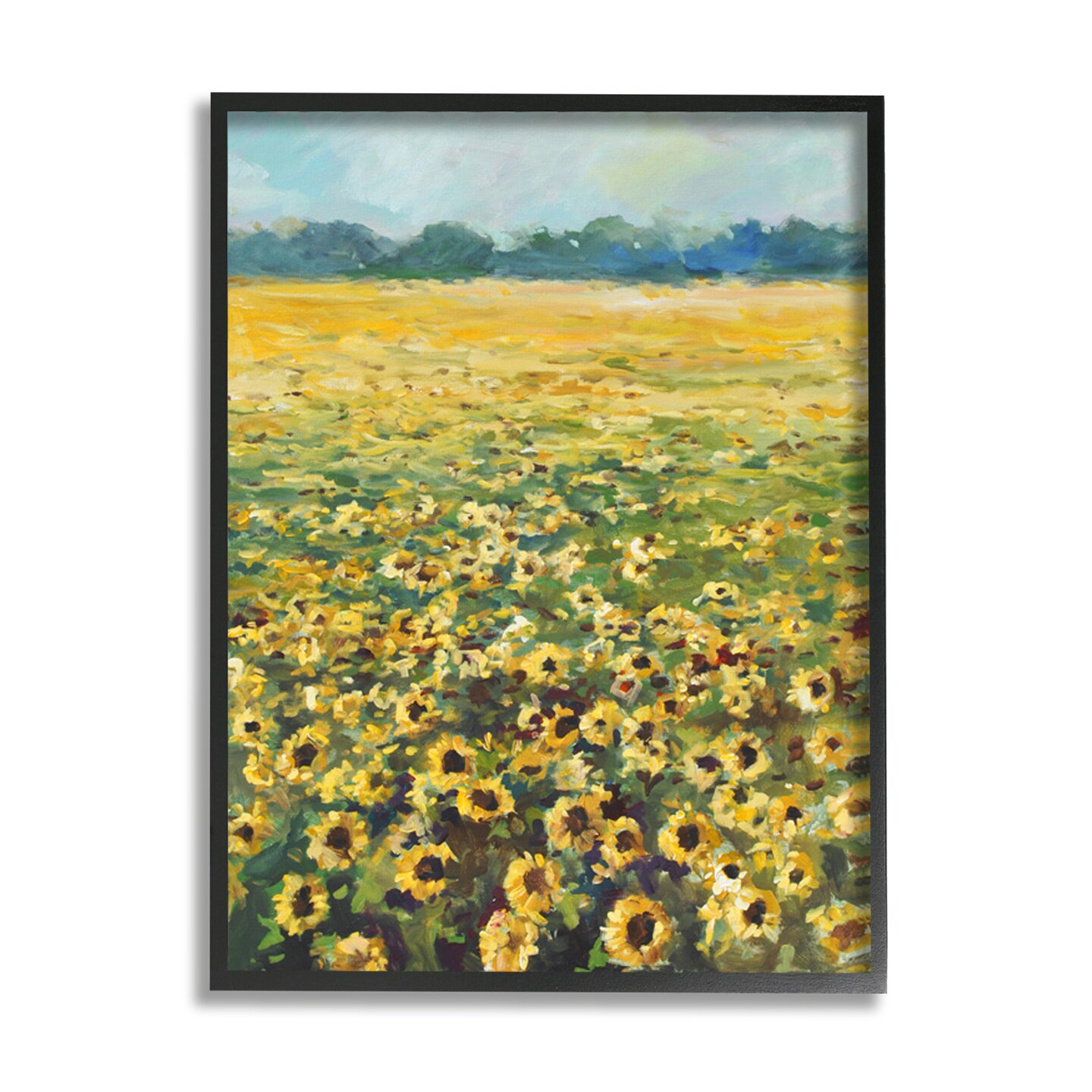 Stupell Industries Country Sunflower Field Landscape Framed Giclee Art