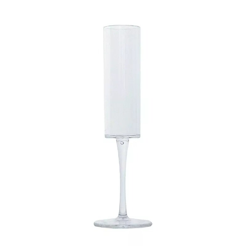 CLEAR 6 Cylindrical 6 oz Reusable Plastic Champagne Flute GLASSES