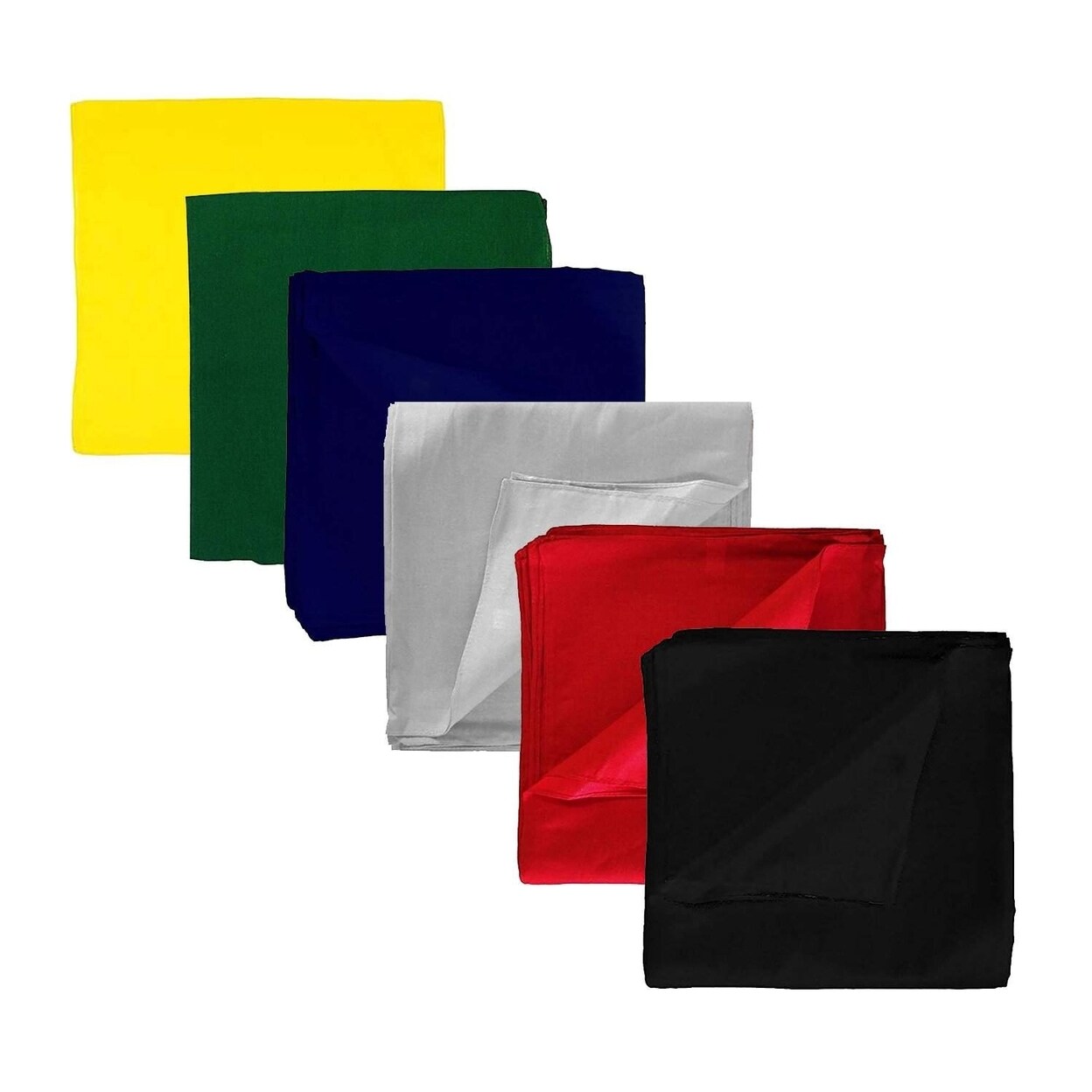 Set Of 9 Solid Color 100% Polyester Bandanas 22X22 Unisex For Men Women