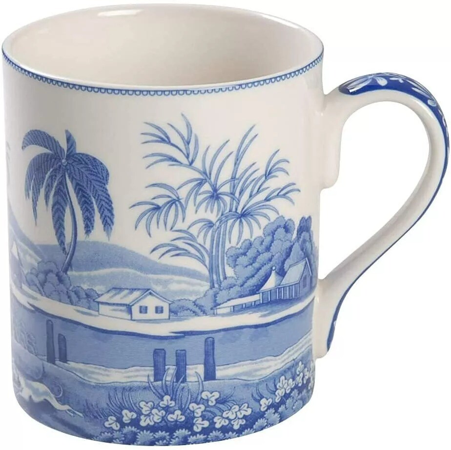 Spode Blue Room Indian Sporting 16 Ounces Fine Porcelain Mug - Blue/White