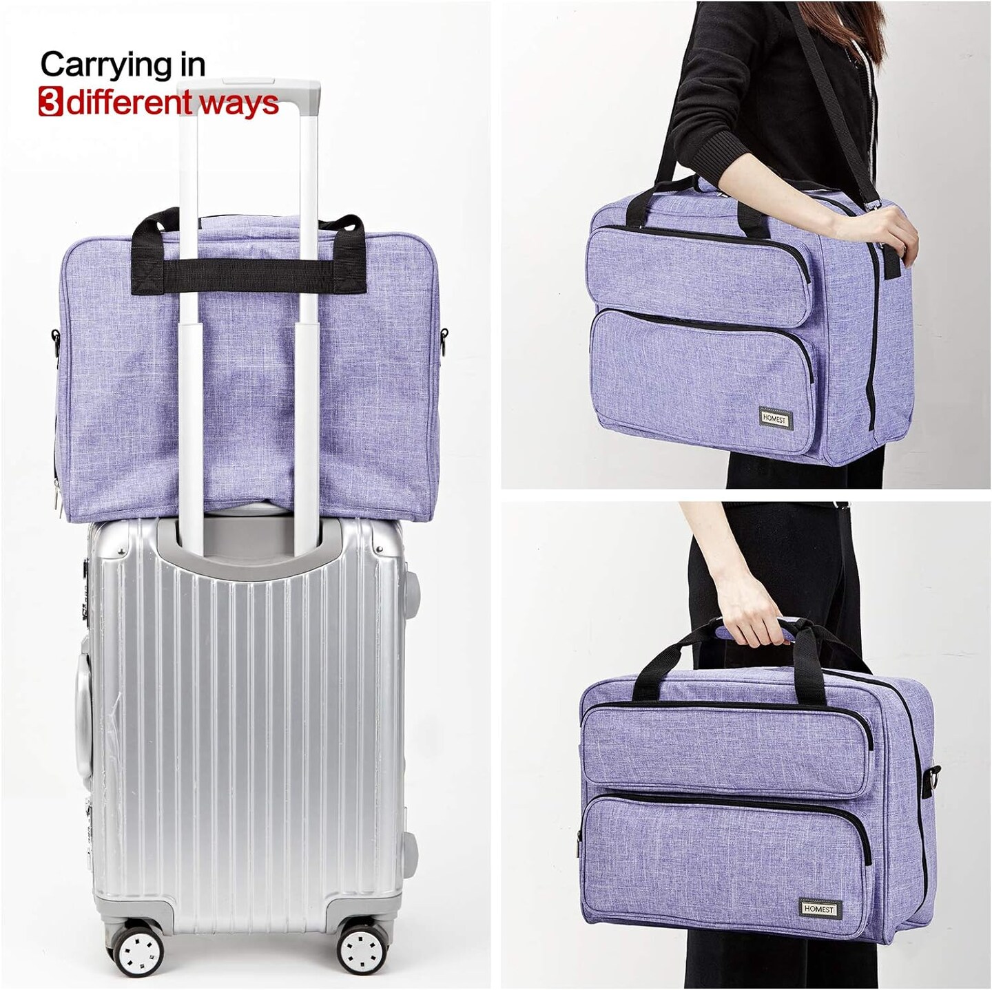 Sewing Machine Carrying Case, Universal Tote Bag with Shoulder Strap Compatible with Most Standard Singer, Brother, Janome, Purple (Patent Design)