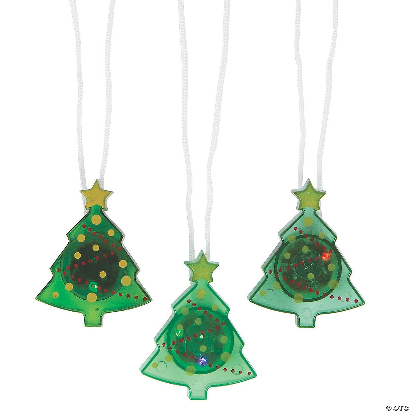 Christmas Tree Light-Up Necklaces - 12 Pc.