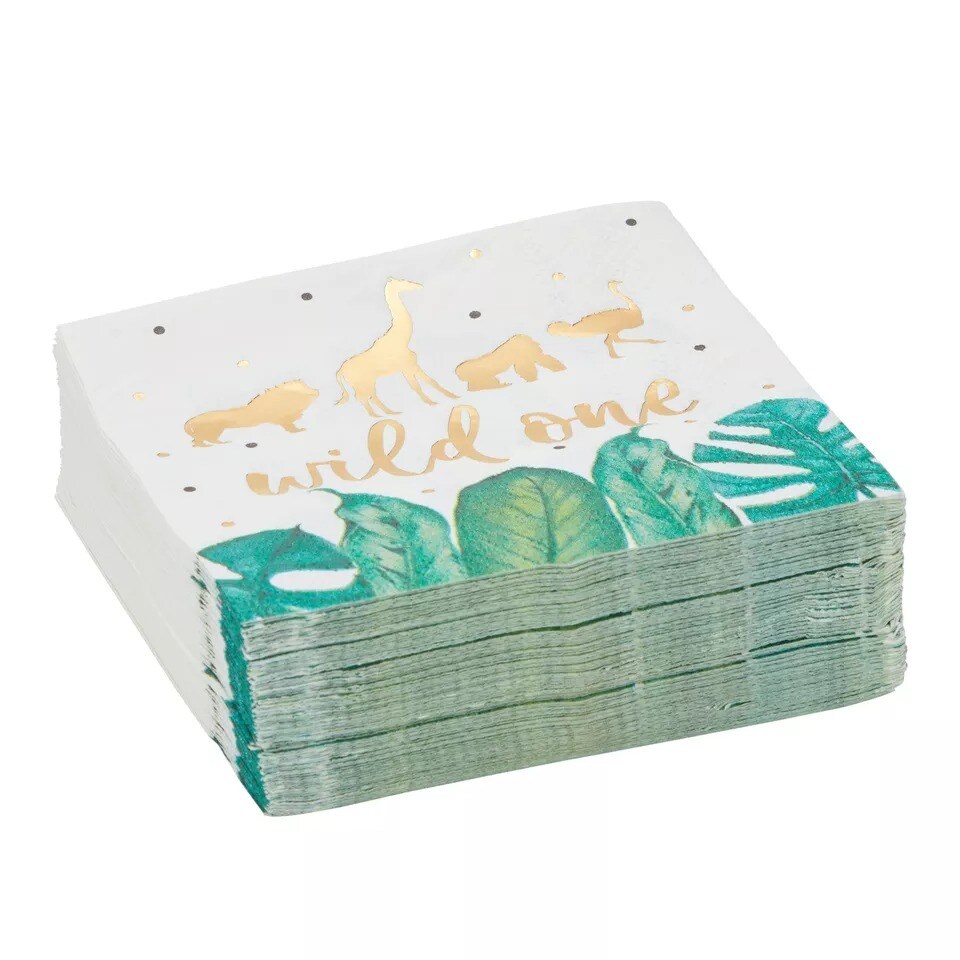 50 Pack Wild One Jungle Safari Napkins
