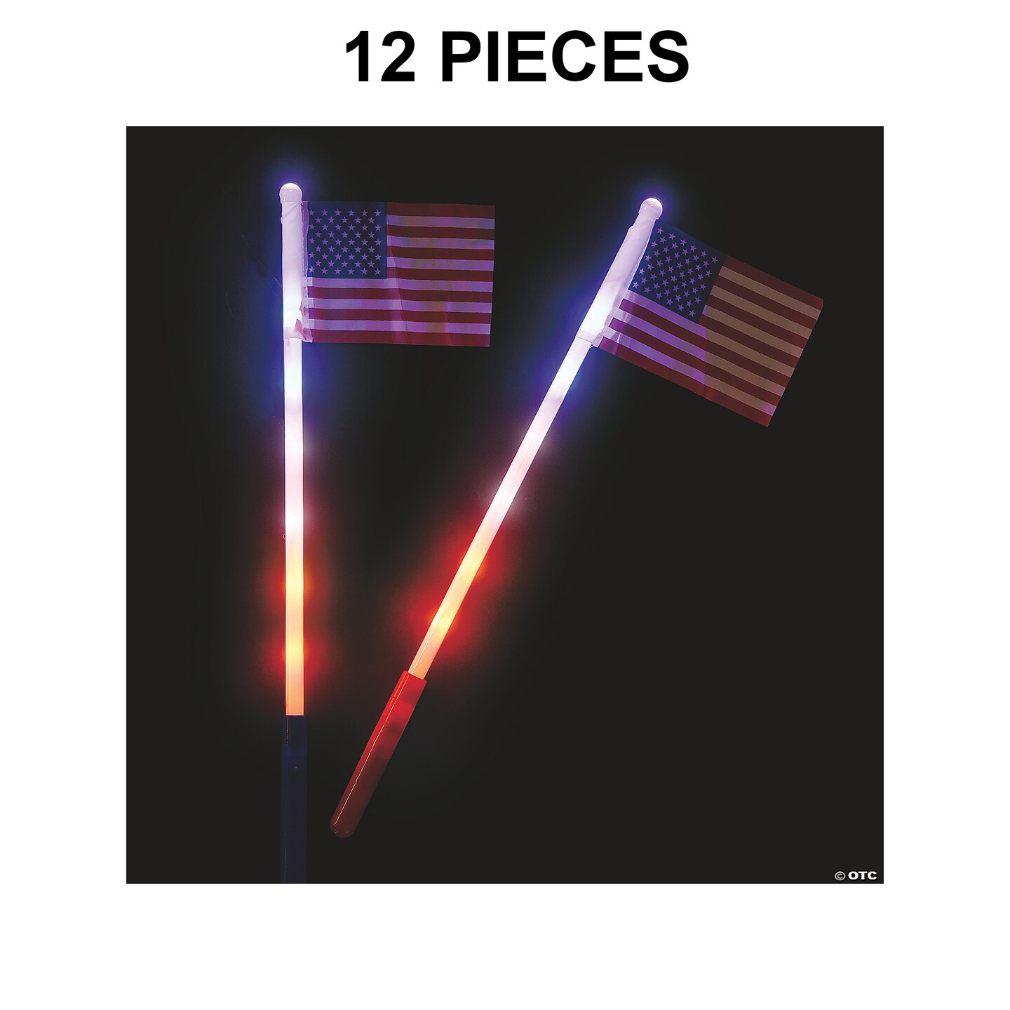 USA Light-Up Flags - 12 Pc.