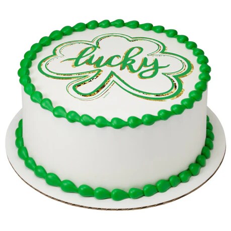 Lucky Clover St. Patrick's Day Edible Cake or Cookie Image PhotoCake