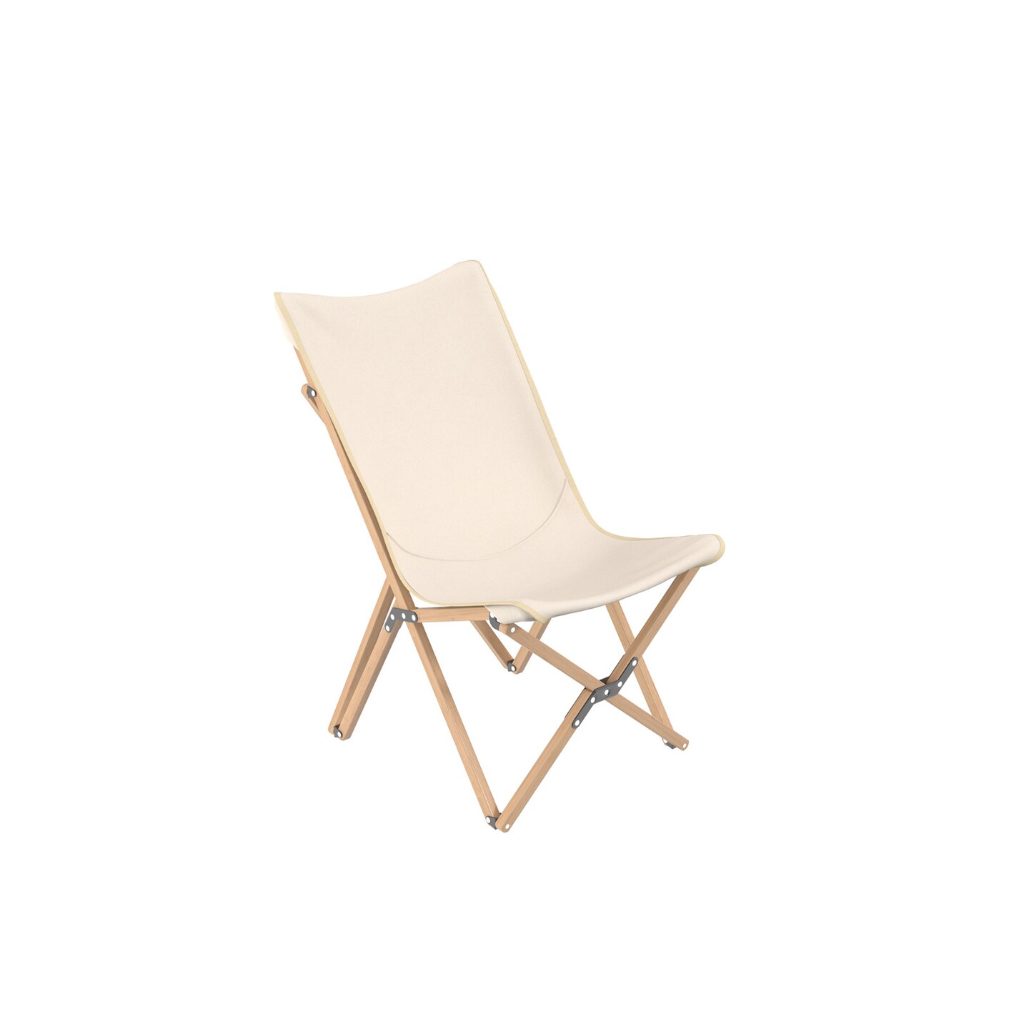 Set of 2 Wicker Dorm Chair with Storage Pocket for Camping and Fishing-Beige