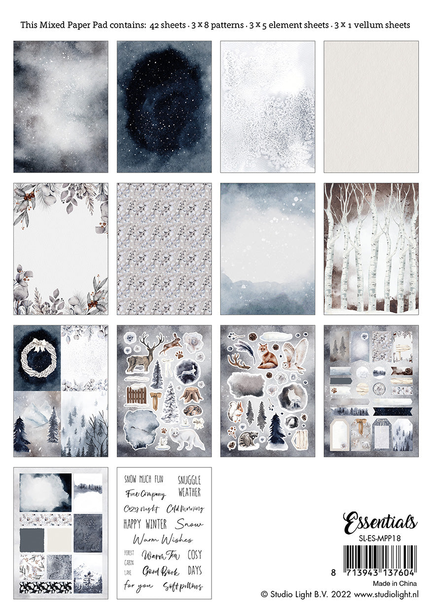 Studio Light SL Mixed Paper Pad Pattern Paper Essentials 148x210x9mm 42 ...