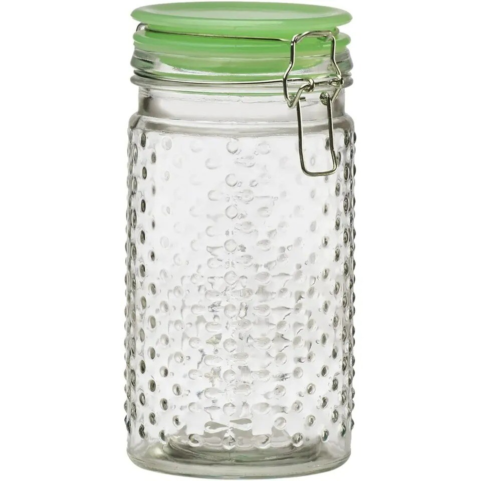 Amici Home Emma Jade Hobnail Collection Glass Jar, 24 and 36 Oz, Set of 2