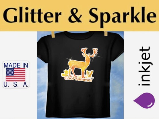 Gold Glitter Heat Transfer Paper for Inkjet Printer (5 Sheets, 8.5x11&#x27;&#x27;) Printable Heat Transfer Vinyl for T Shirts Iron on Transfers for Light &#x26; Dark Fabrics