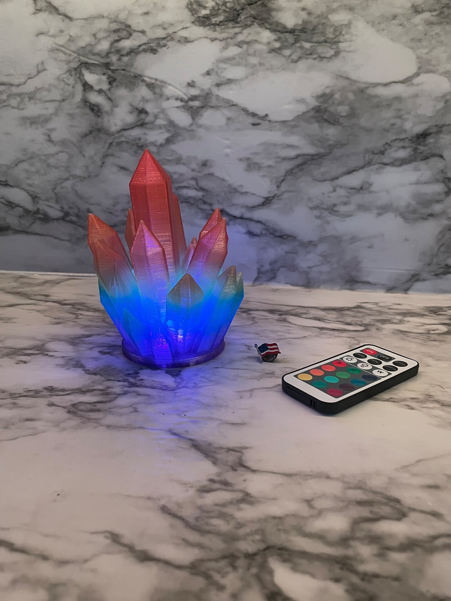 Rainbow Pride Crystal Lamp - RGB LED Light, Batteries and Remote