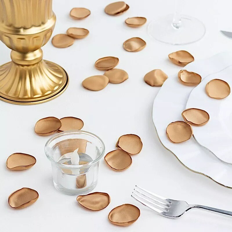 400 GOLD Silk Rose Petals Matte Artificial Flowers Table CONFETTI