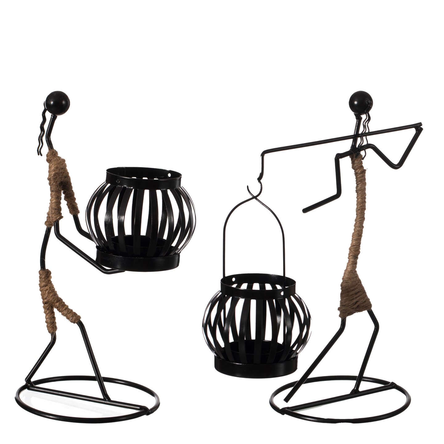 Wire Figure Candle Holder Decorative Modern Tea Light Lantern Tabletop Centerpiece Candle Stand