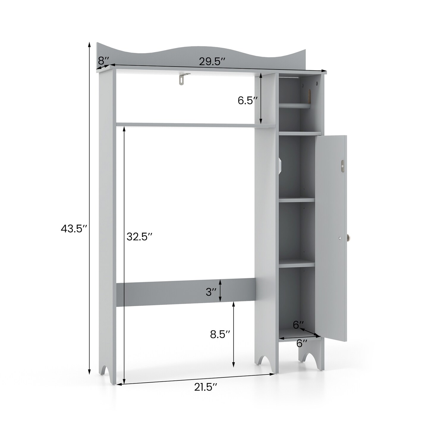 Wood Over The Toilet Bathroom Space Saver With Paper Holder And Shelf