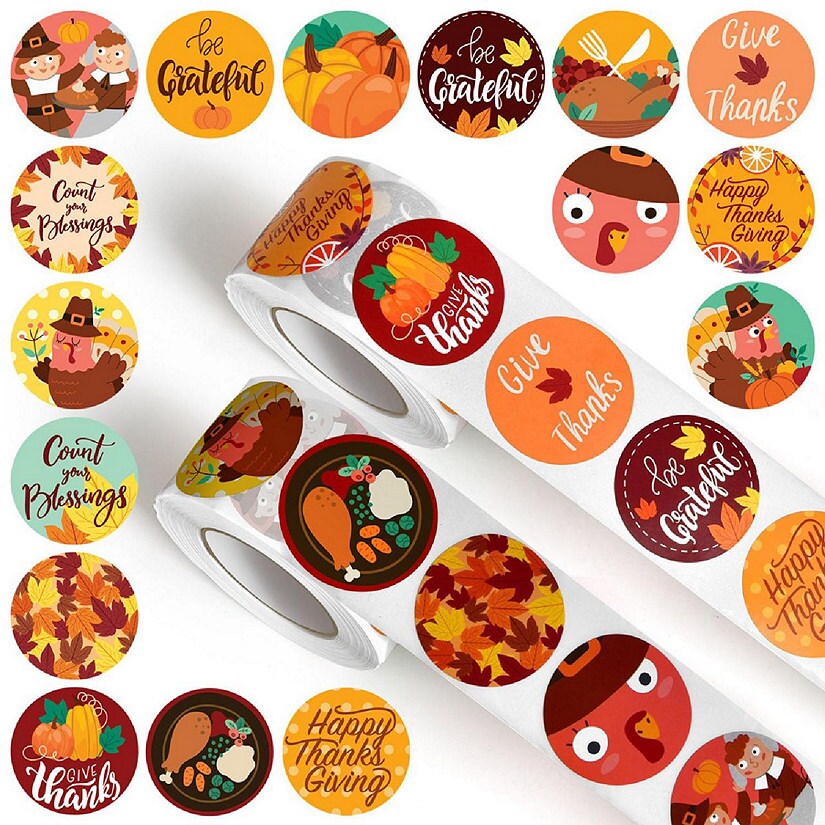 Fun Little Toys Thanksgiving Sticker Roll Collection 1000 Pcs