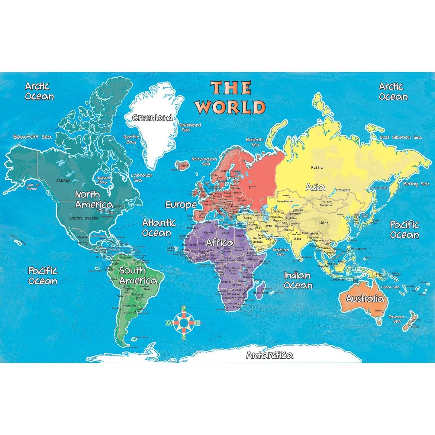 Young Explorer World Map, 42&#x22; x 30&#x22;