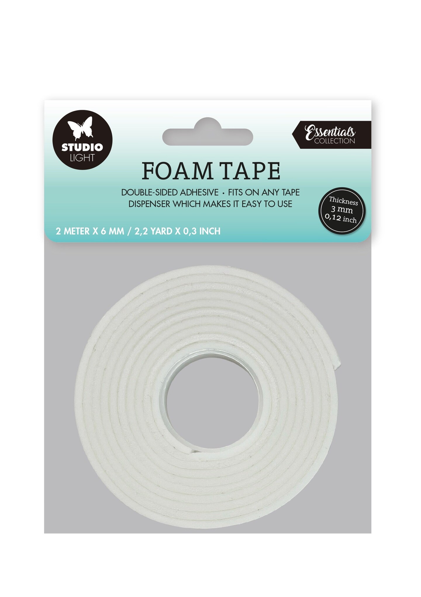 Studio Light SL Doublesided Foam Tape 3mm Thick - 0.6mm Wide Essential Tools 92x92x0.6mm 2 MT nr.04