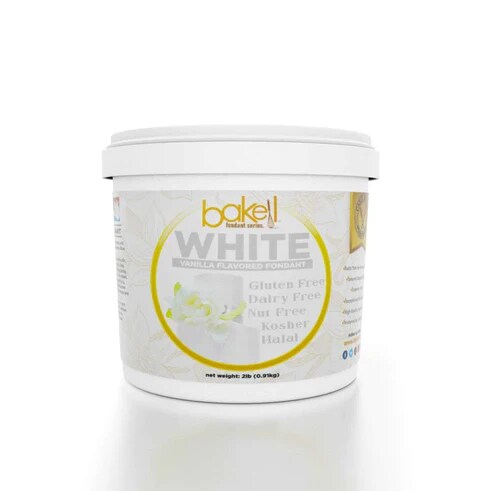 Bakell&#x27;s Satin Ice 2 lb. White Vanilla Fondant Tub Bucket