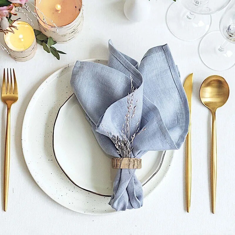 4-Pieces Birch Wood Slices Napkin Rings