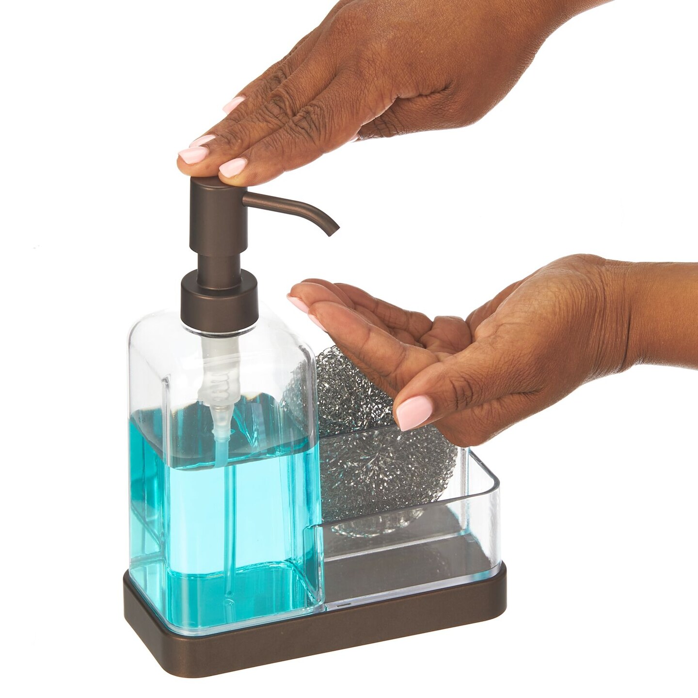 mDesign Plastic Kitchen Sink Countertop Hand Soap Dispenser