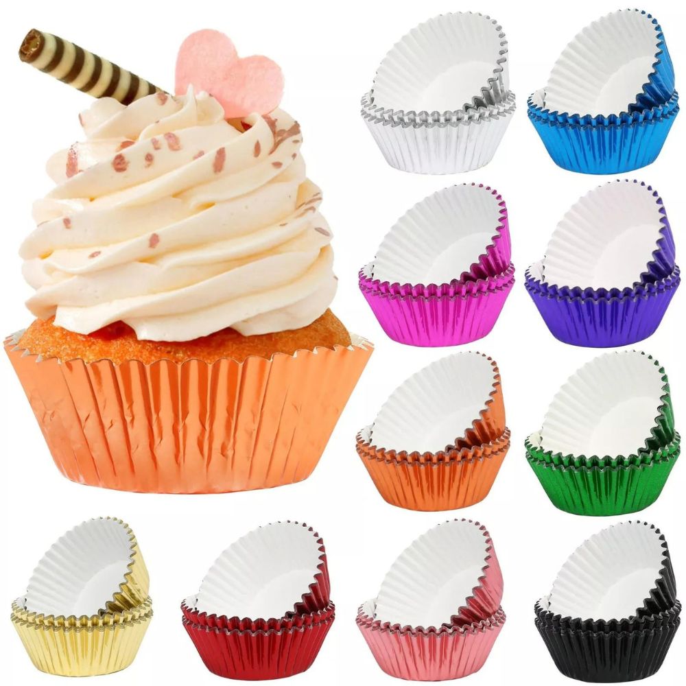 500pcs Aluminium Foil Cupcake Liners Muffin Baking Cups