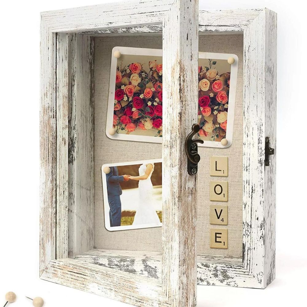 Rustic Wood 8x10 Picture Frame: Deep Shadow Box for Medals and Photos