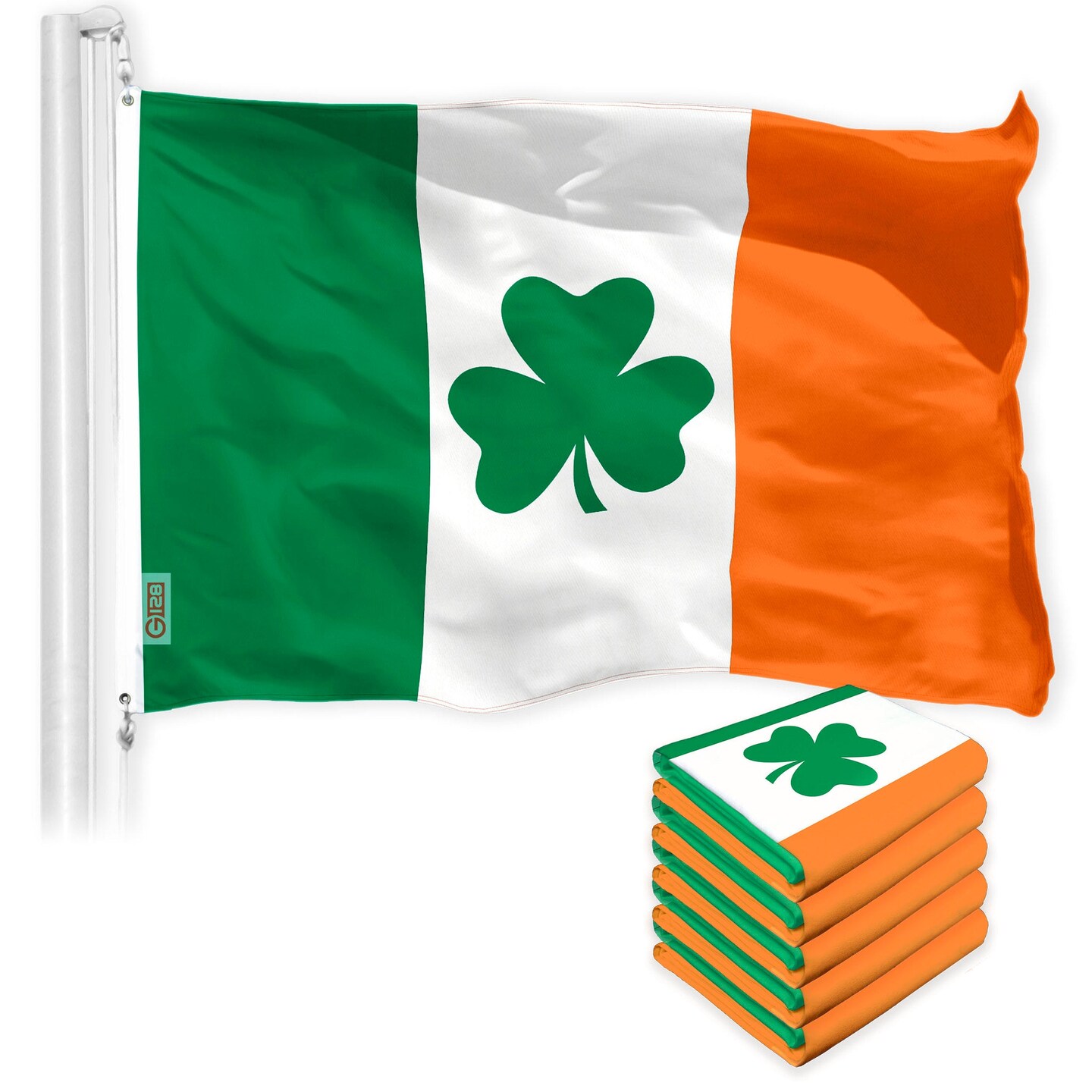 Ireland SHAMROCK Irish Flag 3x5 Ft 5-Pack 150D Printed Polyester By G128