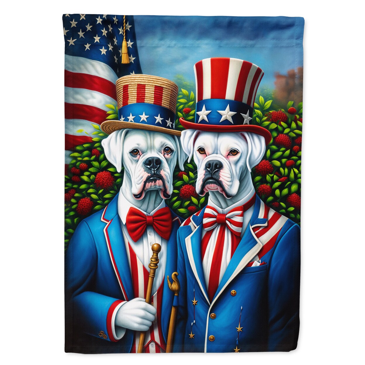 All American White Boxer House Flag