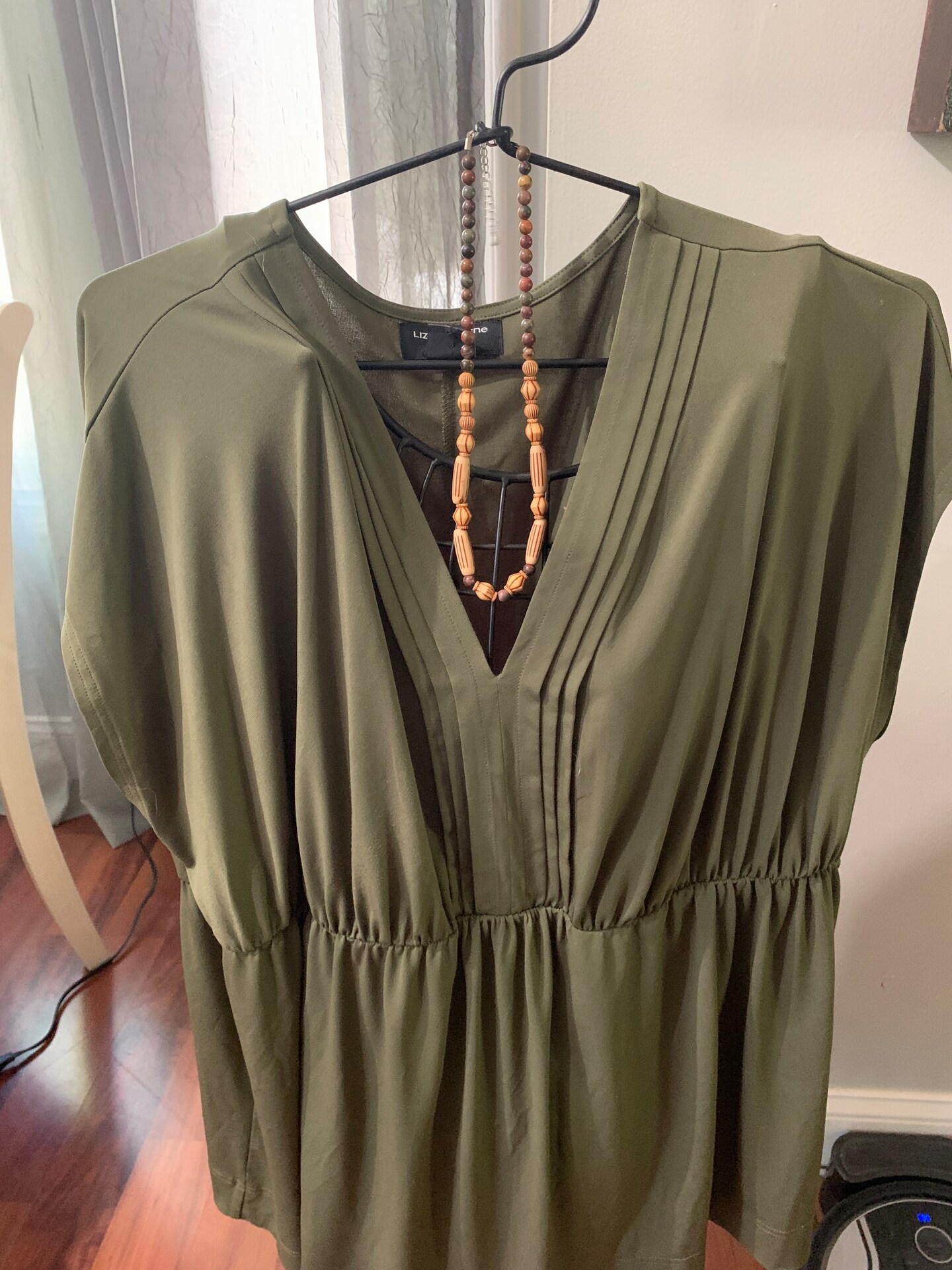 Boho Necklace with acrylic and wood beads, 1820" with extender and