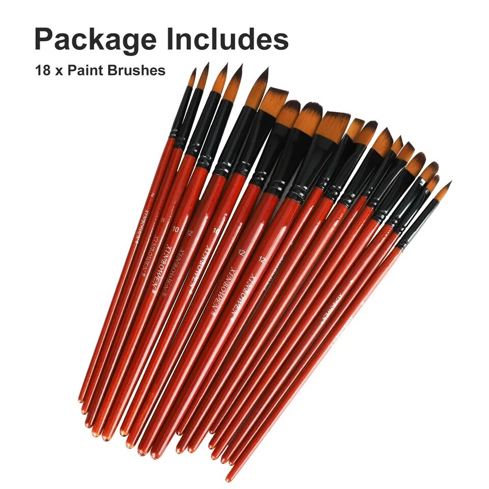 18Pcs Paint Brushes Set
