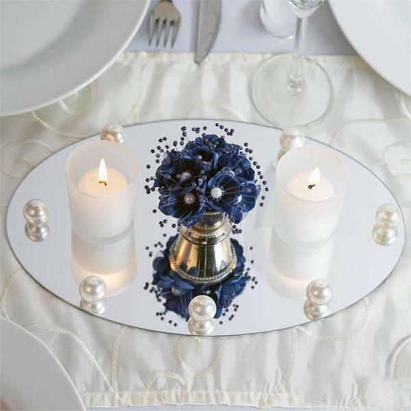 12&#x22; wide OVAL MIRRORS Party Wedding Centerpieces