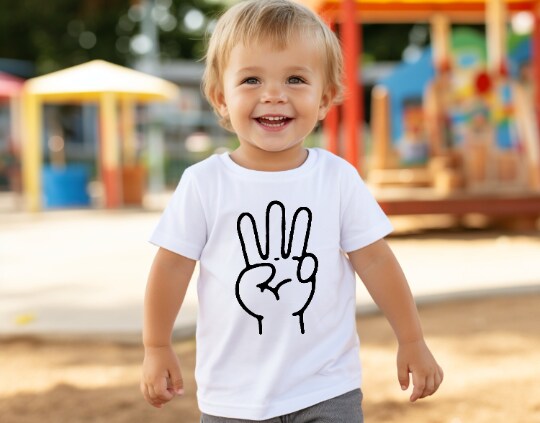 3rd Birthday Hand with Three Fingers T-Shirts, I'm 3 Third Birthday, 3rd birthday, Third Birthday, 3 Birthday Party, 3rd Birthday T-shirt product 2