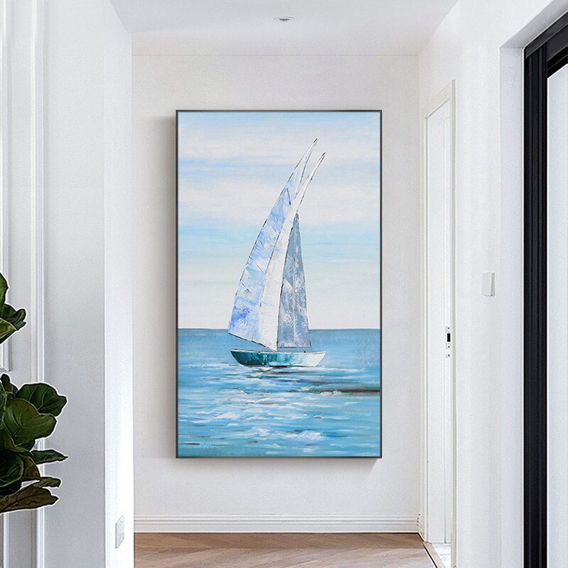 Store Sailboat. Oil painting. Original.