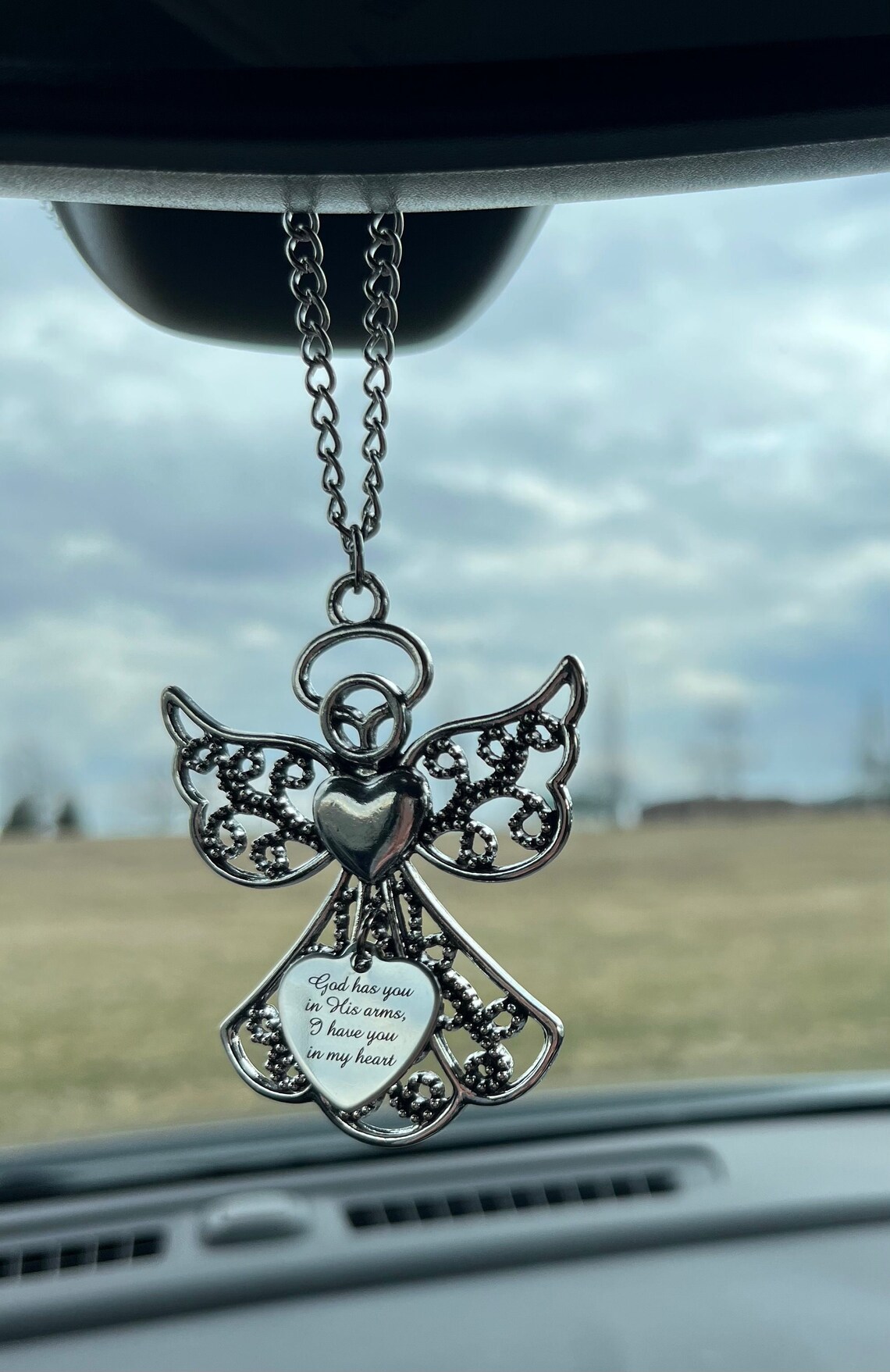 Dad Guardian Angel Rear View Mirror Ornament Memorial Car