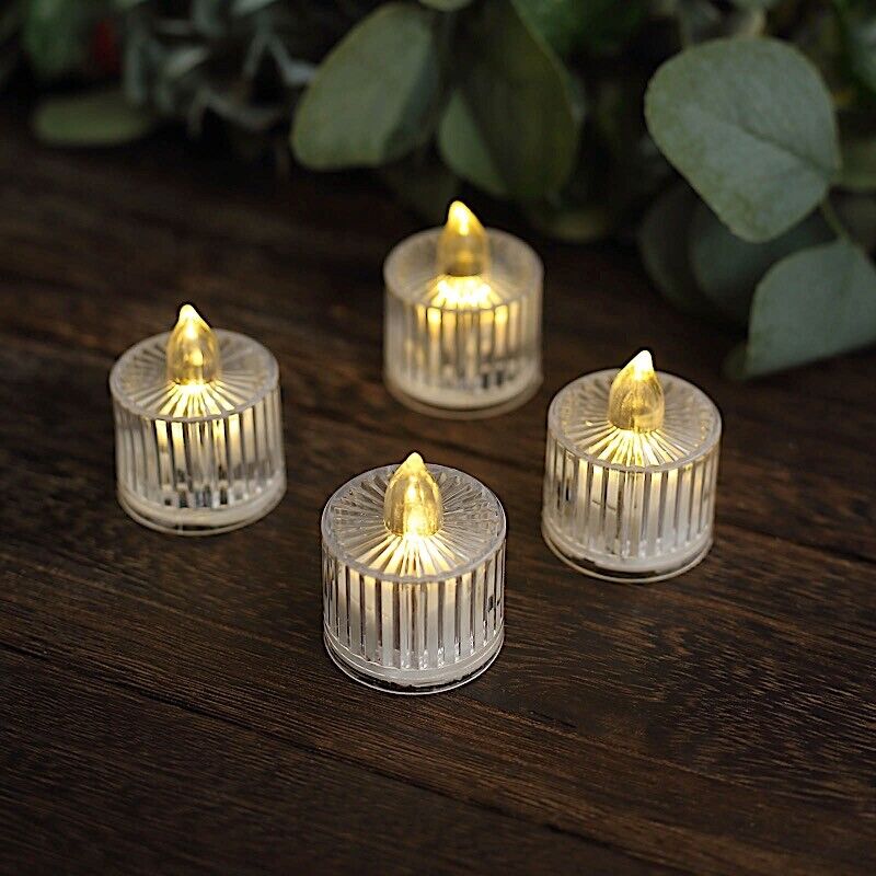 12 Clear 2 in Battery Operated LED Tealight CANDLES