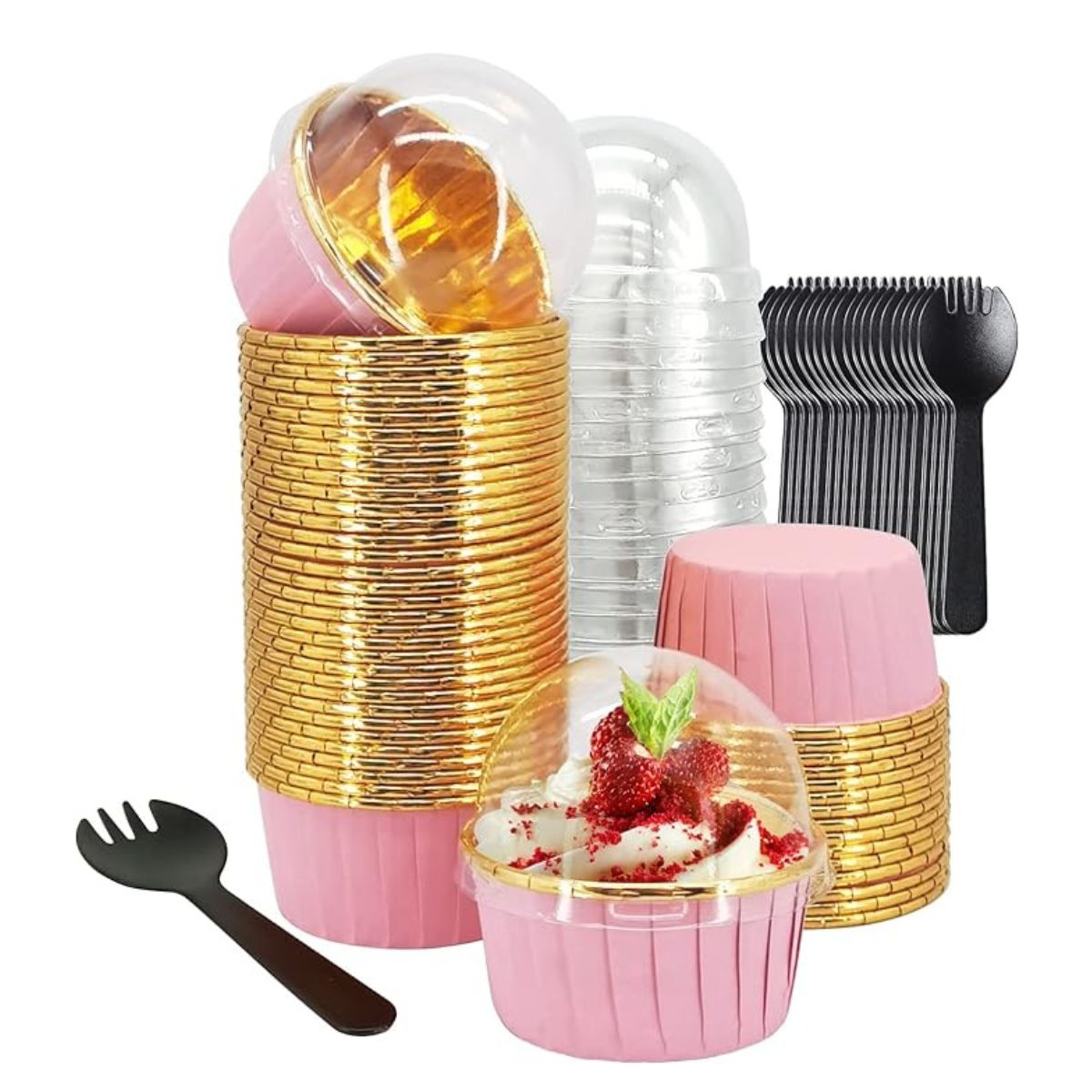 Disposable Cupcake Liners with Transparent Lids 100 pcs Michaels