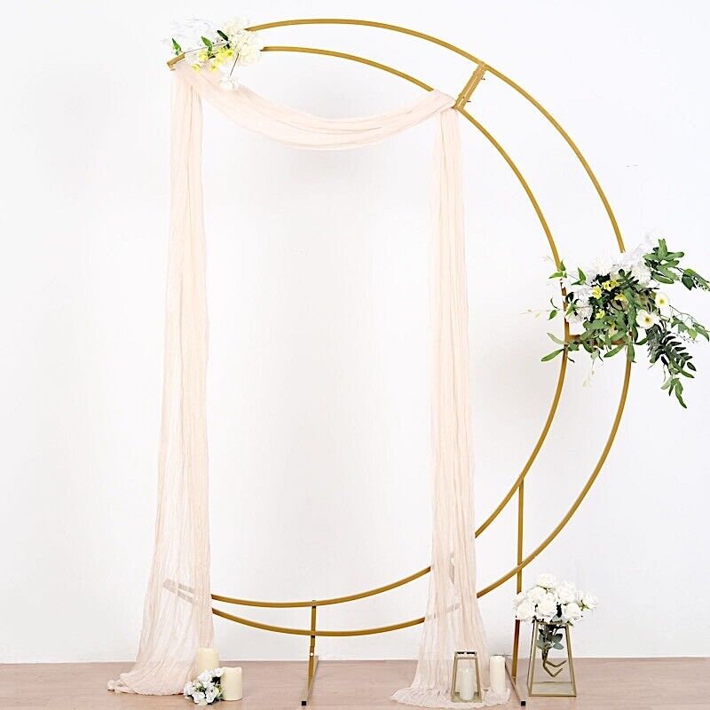 Gold 7.5 feet Metal Floral Display Frame Crescent Moon BACKDROP STAND