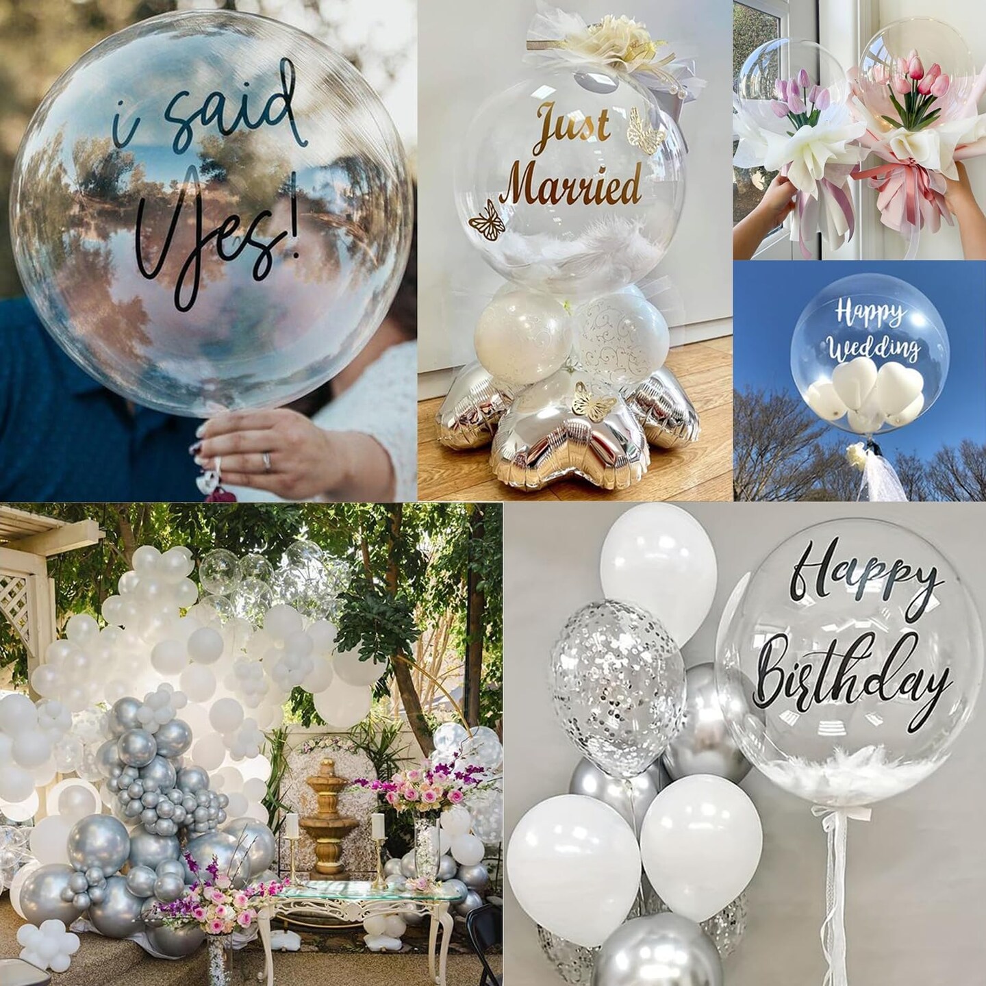 White Silver Balloon Garland Arch Kit,145pcs Grey Silver White Clear Balloons for Engagement Wedding Birthday 2024 Graduation Baby Shower Anniversary Party Decorations