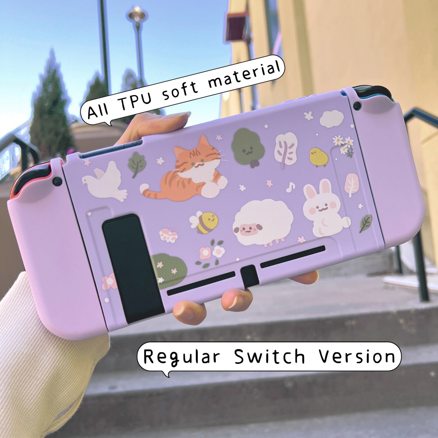 Starry Forest Sheep Cat Case for Nintendo Switch, Switch Oled