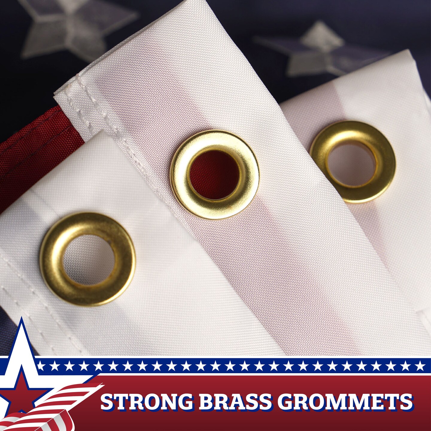 G128 USA Pleated Fan Flag 3x3 Feet Star Center Quarter Circle Embroidered Polyester Stars and Stripes